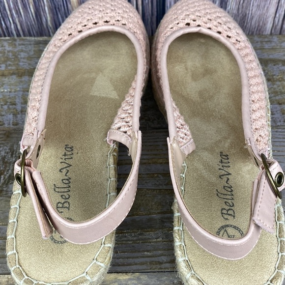 Bella Vita Women's Espadrille Wedge Sling Back Sandal In Blush Crochet- Sz 6.5 N - Picture 9 of 13